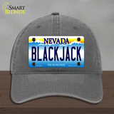 Black Jack Nevada Novelty License Plate Hat Unconstructed Cotton / Charcoal