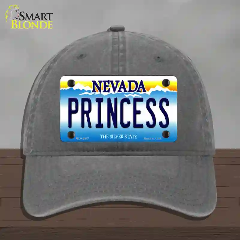 Princess Nevada Novelty License Plate Hat Unconstructed Cotton / Charcoal