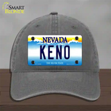 Keno Nevada Novelty License Plate Hat Unconstructed Cotton / Charcoal