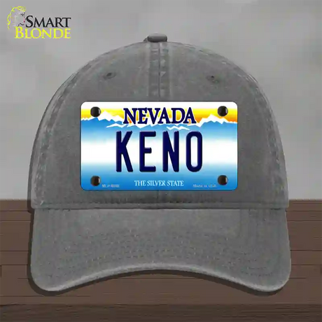 Keno Nevada Novelty License Plate Hat Unconstructed Cotton / Charcoal