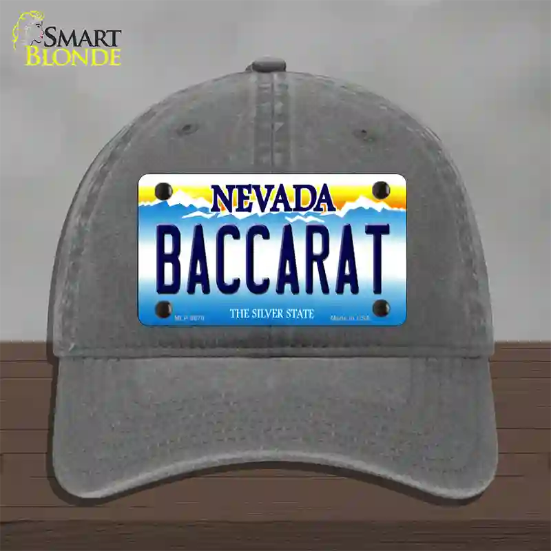 Baccarat Nevada Novelty License Plate Hat Unconstructed Cotton / Charcoal