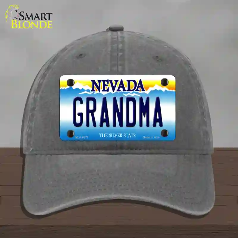 Grandma Nevada Novelty License Plate Hat Unconstructed Cotton / Charcoal