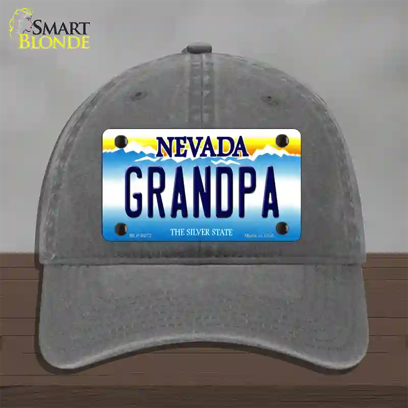 Grandpa Nevada Novelty License Plate Hat Unconstructed Cotton / Charcoal