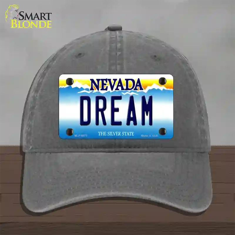 Dream Nevada Novelty License Plate Hat Unconstructed Cotton / Charcoal