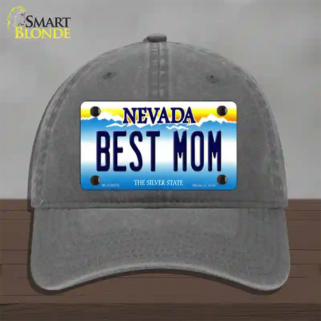 Best Mom Nevada Novelty License Plate Hat Unconstructed Cotton / Charcoal