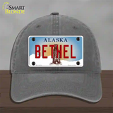 Bethel Alaska State Novelty License Plate Hat Unconstructed Cotton / Charcoal