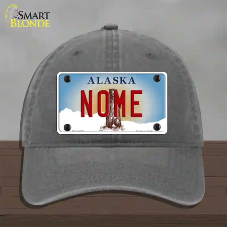 Nome Alaska State Novelty License Plate Hat Unconstructed Cotton / Charcoal