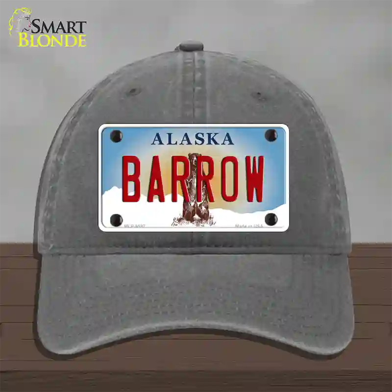 Barrow Alaska State Novelty License Plate Hat Unconstructed Cotton / Charcoal