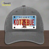 Kotzebue Alaska State Novelty License Plate Hat Unconstructed Cotton / Charcoal