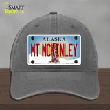 Mt McKinley Alaska State Novelty License Plate Hat Unconstructed Cotton / Charcoal