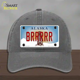 Brrrrr Alaska State Novelty License Plate Hat Unconstructed Cotton / Charcoal