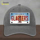 Glaciers Alaska State Novelty License Plate Hat Unconstructed Cotton / Charcoal