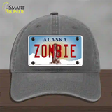 Zombie Alaska State Novelty License Plate Hat Unconstructed Cotton / Charcoal