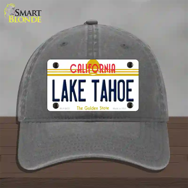 Lake Tahoe California Novelty License Plate Hat Unconstructed Cotton / Charcoal