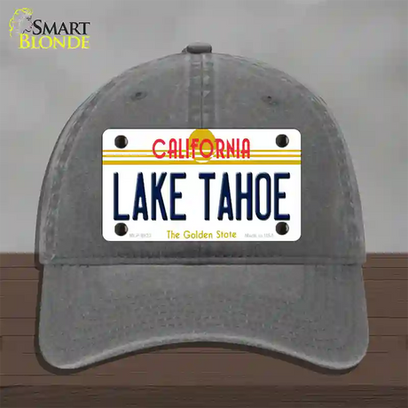 Lake Tahoe California Novelty License Plate Hat Unconstructed Cotton / Charcoal