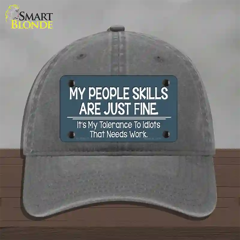 My People Skills Novelty License Plate Hat Unconstructed Cotton / Charcoal