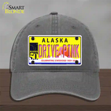 Drive Pink Alaska Novelty License Plate Hat Unconstructed Cotton / Charcoal