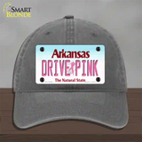 Drive Pink Arkansas Novelty License Plate Hat Unconstructed Cotton / Charcoal