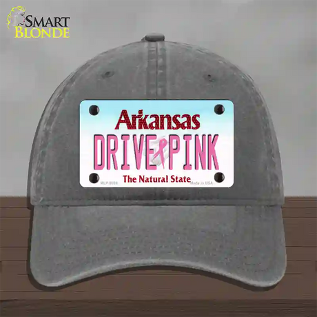 Drive Pink Arkansas Novelty License Plate Hat Unconstructed Cotton / Charcoal