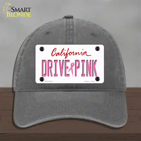 Drive Pink California Novelty License Plate Hat Unconstructed Cotton / Charcoal