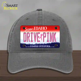 Drive Pink Idaho Novelty License Plate Hat Unconstructed Cotton / Charcoal