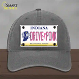 Drive Pink Indiana Novelty License Plate Hat Unconstructed Cotton / Charcoal