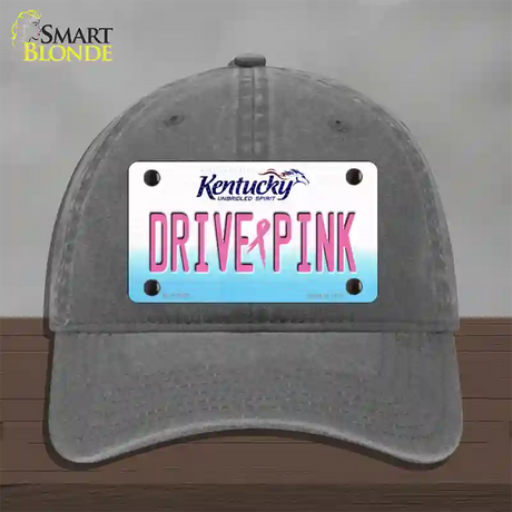 Drive Pink Kentucky Novelty License Plate Hat Unconstructed Cotton / Charcoal