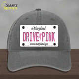 Drive Pink Maryland Novelty License Plate Hat Unconstructed Cotton / Charcoal