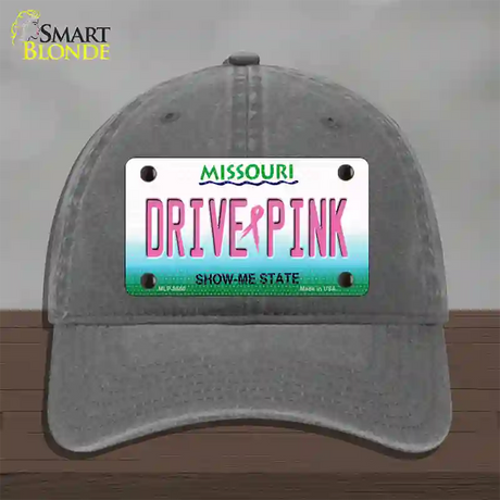 Drive Pink Missouri Novelty License Plate Hat Unconstructed Cotton / Charcoal