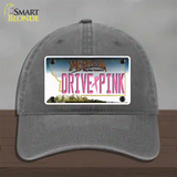 Drive Pink Montana Novelty License Plate Hat Unconstructed Cotton / Charcoal