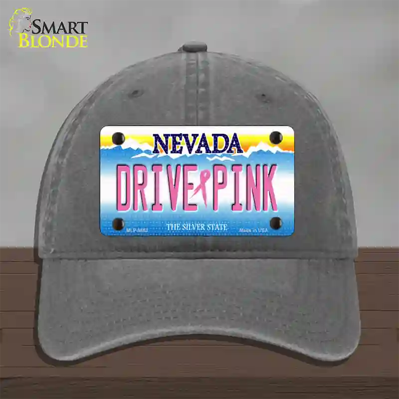 Drive Pink Nevada Novelty License Plate Hat Unconstructed Cotton / Charcoal