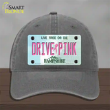 Drive Pink New Hampshire Novelty License Plate Hat Unconstructed Cotton / Charcoal