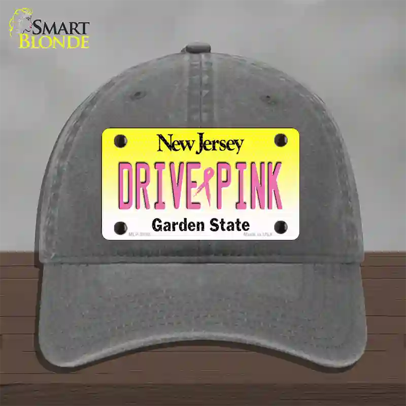 Drive Pink New Jersey Novelty License Plate Hat Unconstructed Cotton / Charcoal