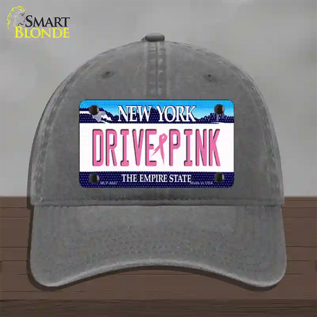 Drive Pink New York Novelty License Plate Hat Unconstructed Cotton / Charcoal