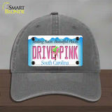 Drive Pink South Carolina Novelty License Plate Hat Unconstructed Cotton / Charcoal