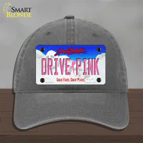 Drive Pink South Dakota Novelty License Plate Hat Unconstructed Cotton / Charcoal