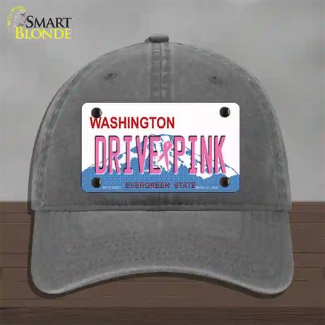 Drive Pink Washington Novelty License Plate Hat Unconstructed Cotton / Charcoal