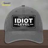 Idiot Level Novelty License Plate Hat Unconstructed Cotton / Charcoal