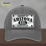 Property Of Arizona Novelty License Plate Hat Unconstructed Cotton / Charcoal