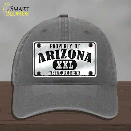 Property Of Arizona Novelty License Plate Hat Unconstructed Cotton / Charcoal