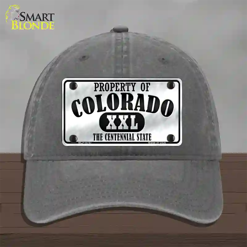 Property Of Colorado Novelty License Plate Hat Unconstructed Cotton / Charcoal