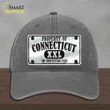 Property Of Connecticut Novelty License Plate Hat Unconstructed Cotton / Charcoal