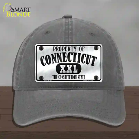 Property Of Connecticut Novelty License Plate Hat Unconstructed Cotton / Charcoal