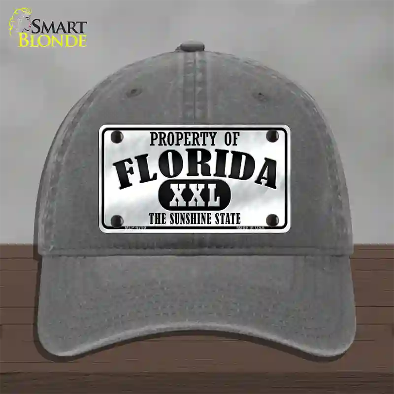 Property Of Florida Novelty License Plate Hat Unconstructed Cotton / Charcoal