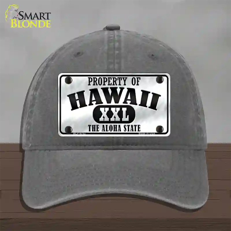 Property Of Hawaii Novelty License Plate Hat Unconstructed Cotton / Charcoal