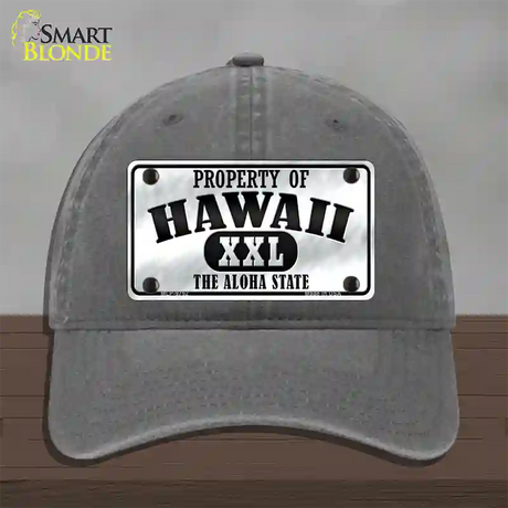 Property Of Hawaii Novelty License Plate Hat Unconstructed Cotton / Charcoal