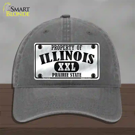 Property Of Illinois Novelty License Plate Hat Unconstructed Cotton / Charcoal