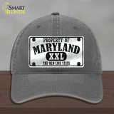 Property Of Maryland Novelty License Plate Hat Unconstructed Cotton / Charcoal