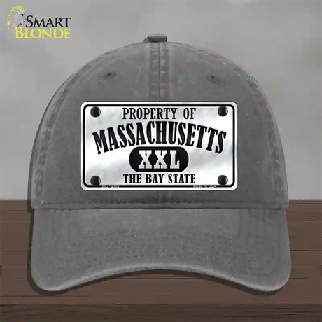 Property Of Massachusetts Novelty License Plate Hat Unconstructed Cotton / Charcoal