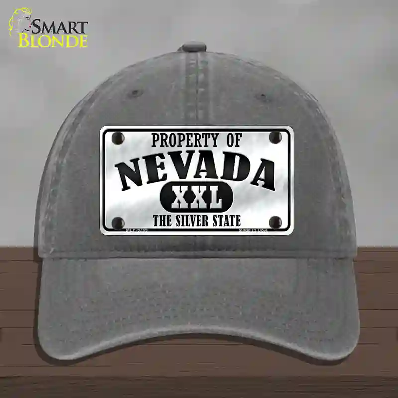 Property Of Nevada Novelty License Plate Hat Unconstructed Cotton / Charcoal